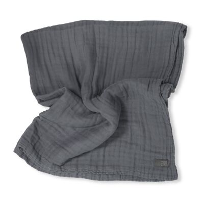 Blanket Layered Muslin ORGANIC "Steel Grey"