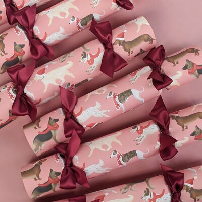 Festive Dogs Christmas Crackers Confezione da sei - Modellazione di palloncini e origami