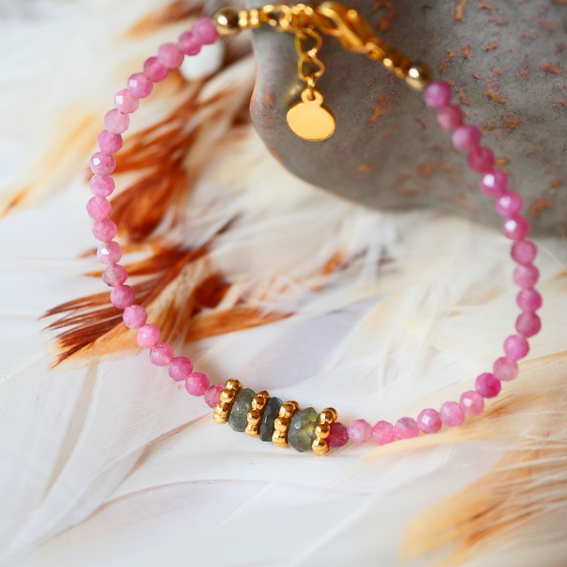 BRACCIALE KAMALA ROSA TORMALINA