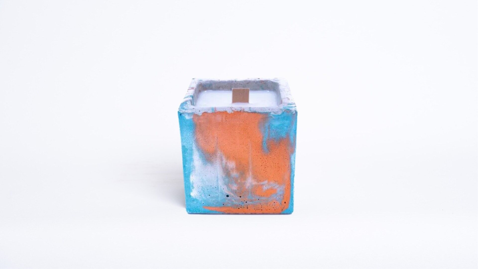 Candela Profumata - Concrete Tie&Dye Arancio & Turchese