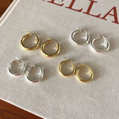 Chunky Hoop Earrings - Large - Gold-Plated Silver