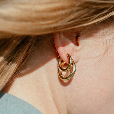 Chunky Hoop Earrings - Small - Gold-Plated Silver