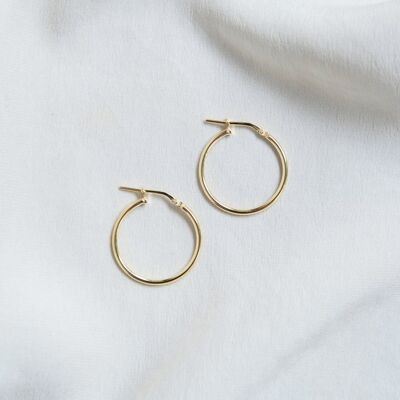 Plain Hoop Earrings - Gold-Plated Silver