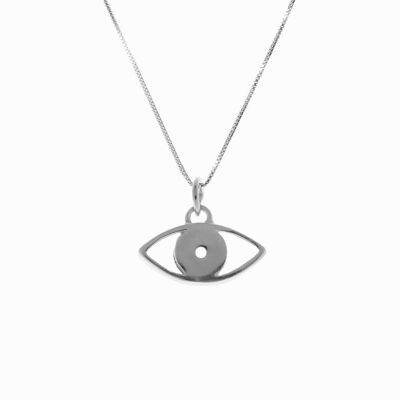 Evil Eye Silver Pendant & Necklace