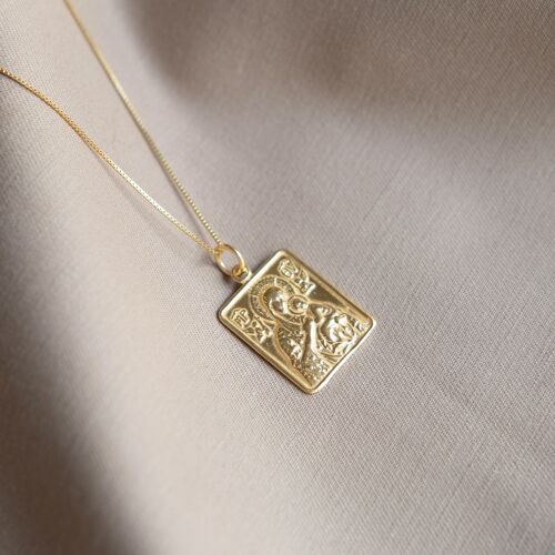 Madonna and Child Frame Gold Pendant & Necklace