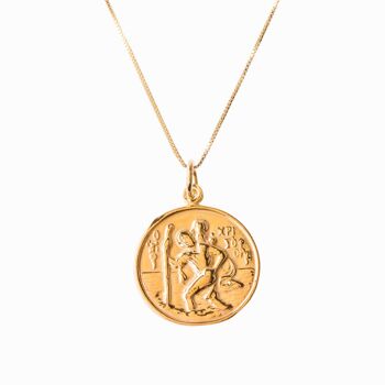 Pendentif et collier en or Saint Christophe et Vierge à l'enfant 7