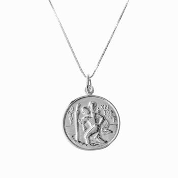 Pendentif et collier en argent Saint Christophe et Vierge à l'enfant 3