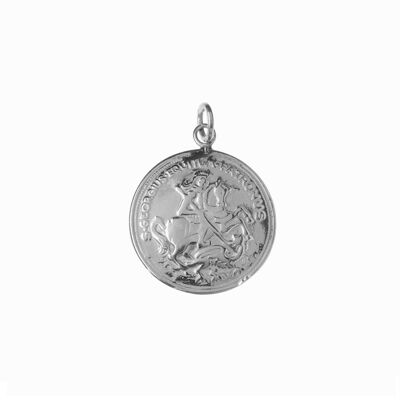 St George and the Dragon Silver Pendant - No Chain