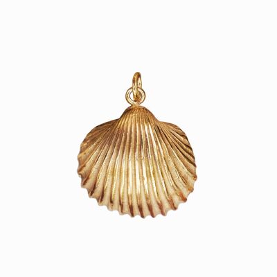 Large Shell Pendant - Gold-Plated Silver - No Chain