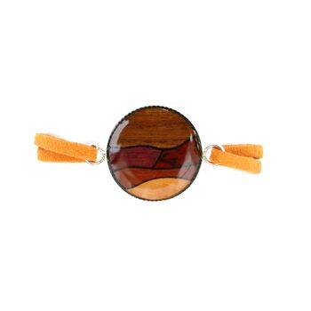 Bracelet double cordon et bois - Marqueterie 2