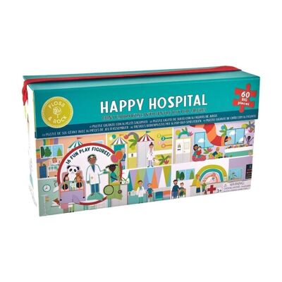 Happy Hospital Puzzle de sol 60 pièces avec pièces Pop Out