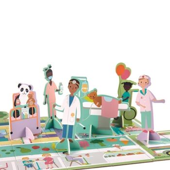 Happy Hospital Puzzle de sol 60 pièces avec pièces Pop Out 3