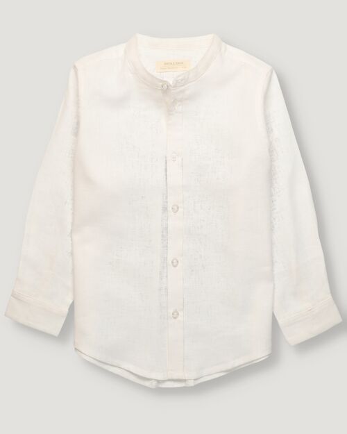 Camisa de niño de lino blanco