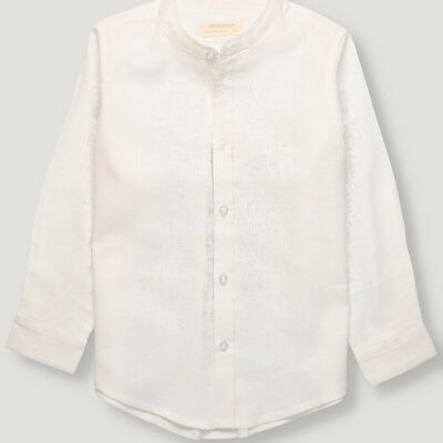 Camisa de niño de lino blanco