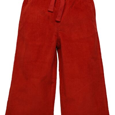 Pantalón de niña cropped de pana color caldero