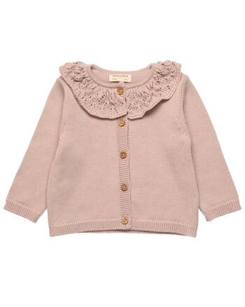 Veste lilas col bébé fille 1