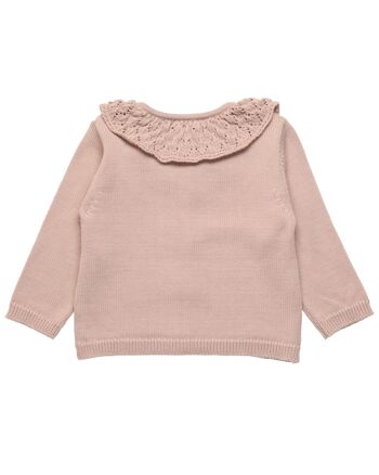 Veste lilas col bébé fille 2