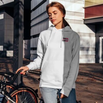 Vintage Eighteen Pink Logo Hoodie - Weiß