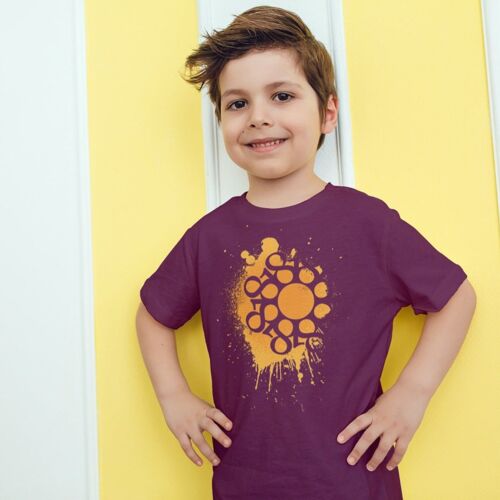 Kids eighteen paint splatter Tee - Mauve