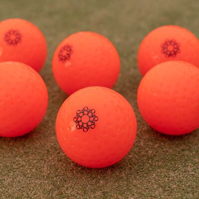 Eighteen branded match quality hockey balls - Neon Orange Box of 6