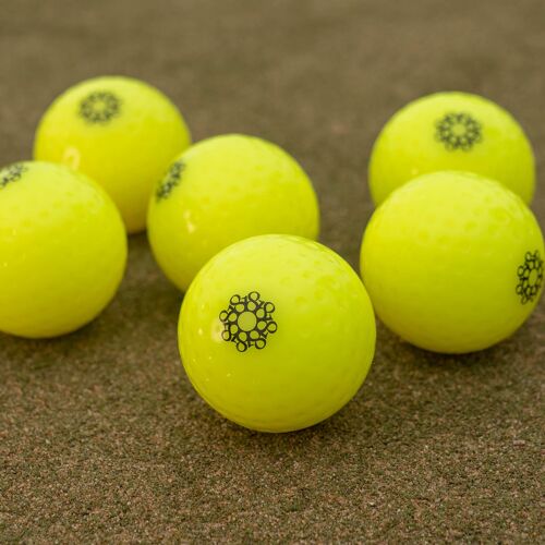 Eighteen branded match quality hockey balls - Neon Yellow -Box of 6