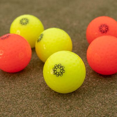 Eighteen branded match quality hockey balls - Neon Orange - Box of 6