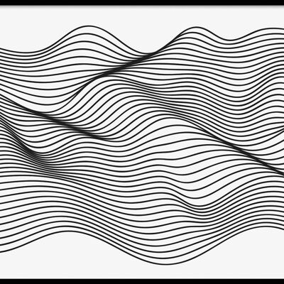 Walljar - Abstract Line Art II - Póster con marco / 30 x 45 cm