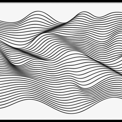 Walljar - Abstract Line Art II - Affiche avec cadre / 30 x 45 cm