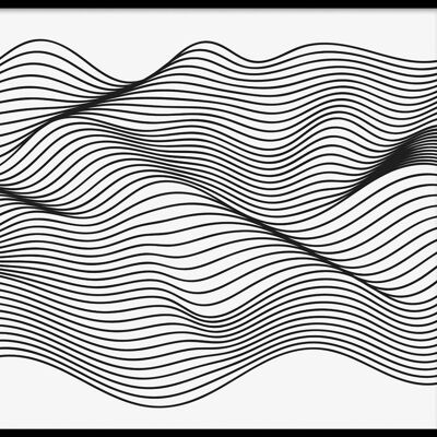 Walljar - Abstract Line Art II - Poster with frame / 30 x 45 cm
