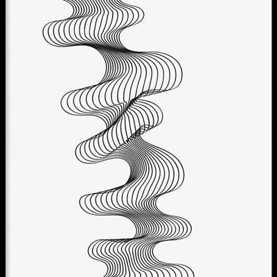 Walljar - Abstract Line Art III - Poster mit Rahmen / 30 x 45 cm