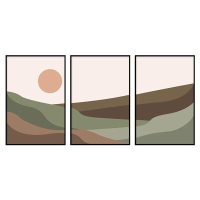 Walljar - Montagnes abstraites - Affiche avec cadre / 20 x 30 cm