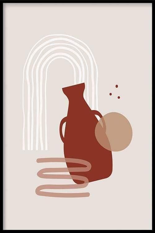 Walljar - Abstract Pot Shape - Poster met lijst / 30 x 45 cm