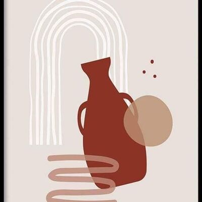 Walljar - Abstract Pot Shape - Poster with frame / 30 x 45 cm