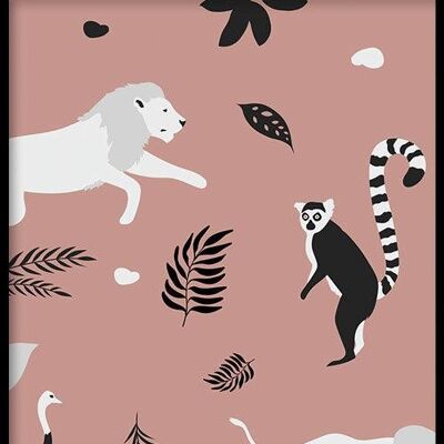 Walljar - Animals Pattern II - Poster met lijst / 40 x 60 cm