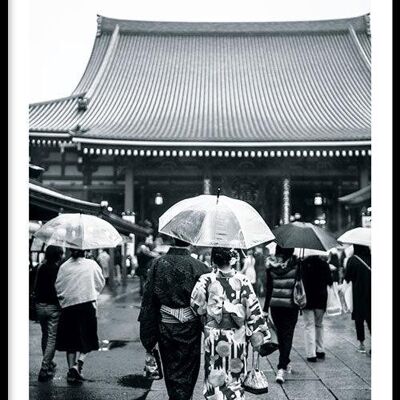 Walljar - Asian Rain - Poster mit Rahmen / 30 x 45 cm