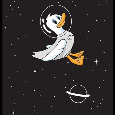 Walljar - Astronaut Duck - Poster with frame / 30 x 45 cm