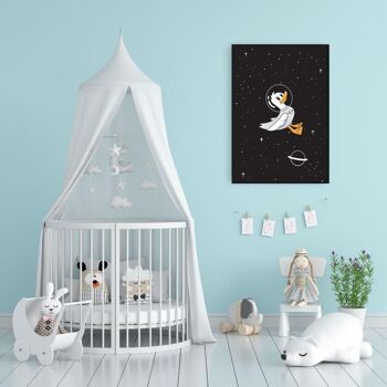 Walljar - Astronaut Duck - Affiche avec cadre / 30 x 45 cm 3