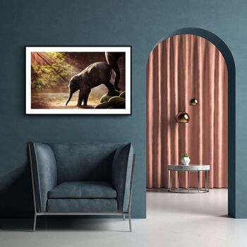 Walljar - Bébé éléphant - Toile / 80 x 120 cm 3