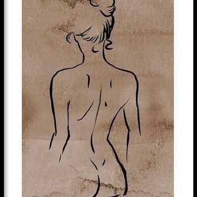 Walljar - Back Line Art - Poster con cornice / 40 x 60 cm