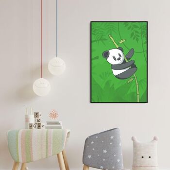 Walljar - Panda Bambou - Affiche avec Cadre / 30 x 45 cm 2