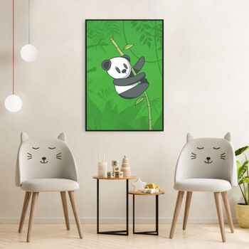 Walljar - Panda Bambou - Affiche avec Cadre / 30 x 45 cm 3