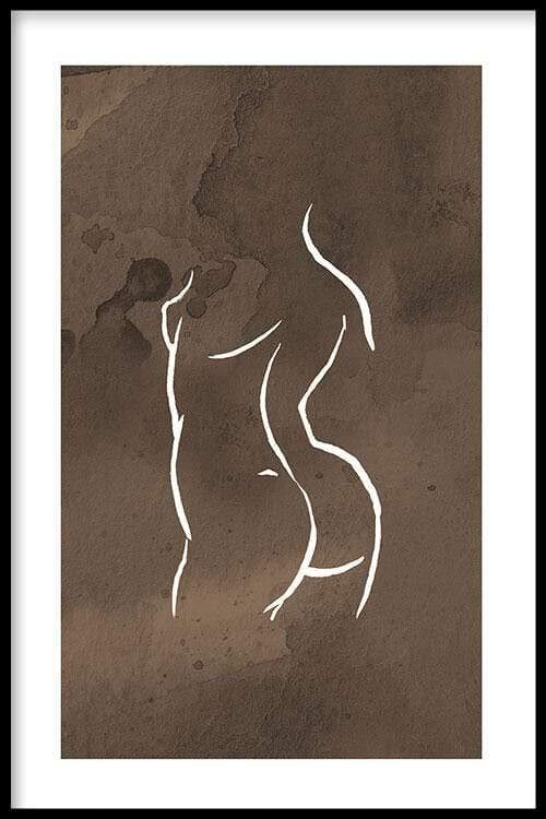 Walljar - Body Line Art - Poster met lijst / 20 x 30 cm