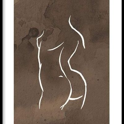 Walljar - Body Line Art - Póster con marco / 20 x 30 cm