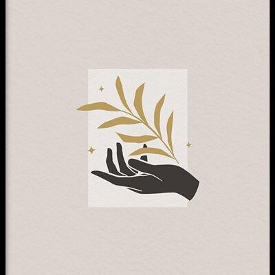 Walljar - Botanische Hand - Poster mit Rahmen / 20 x 30 cm