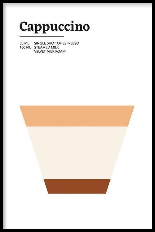 Walljar - Cappuccino - Poster met lijst / 20 x 30 cm