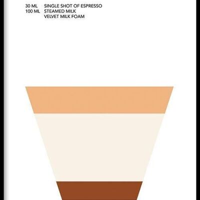 Walljar - Cappuccino - Poster mit Rahmen / 20 x 30 cm