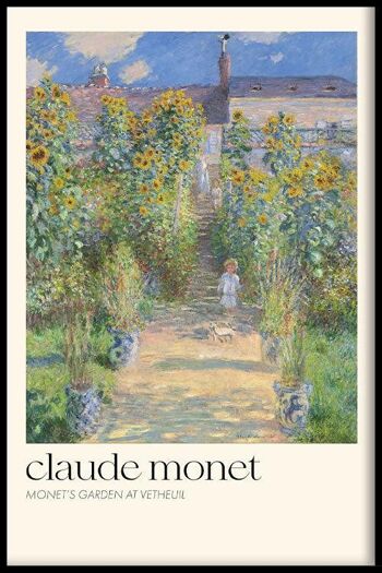 Walljar - Claude Monet - Le Jardin de Monet à Vétheuil - Affiche avec cadre / 20 x 1