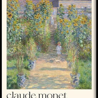 Walljar - Claude Monet - De Tuin Van Monet In Vétheuil - Poster met lijst / 20 x