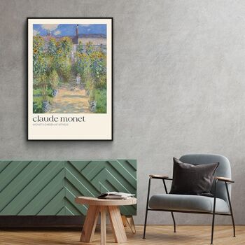 Walljar - Claude Monet - Le Jardin de Monet à Vétheuil - Affiche avec cadre / 20 x 2