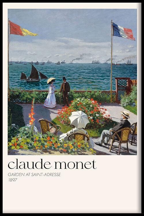 Walljar - Claude Monet - Terras In Sainte-Adresse - Poster met lijst / 30 x 45